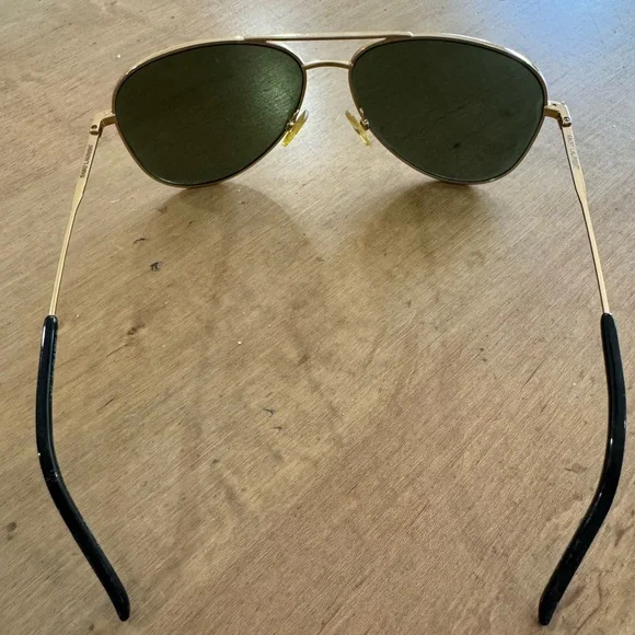 Saint Laurent Aviator Sunglasses Black Gold Frame Classic YSL - Picture 3 of 5